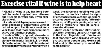 wine or exercise