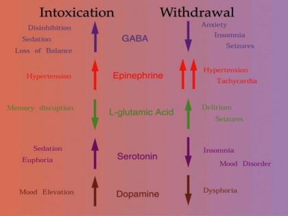 chart of alcohol intoxication and withdrawal