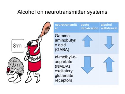 alcohol on neurotransmitter systems chart